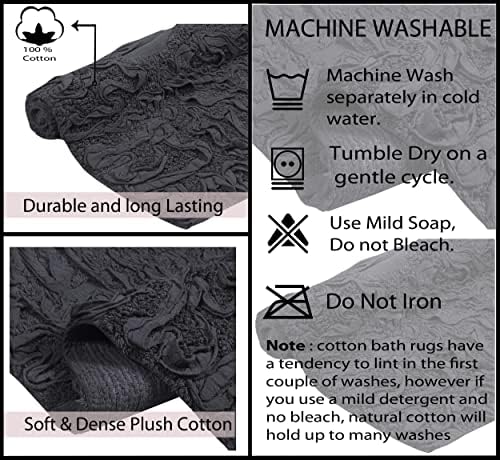 Home Weavers Modesto Bath Rug 100% Cotton Bathroom Rugs Set, Washable