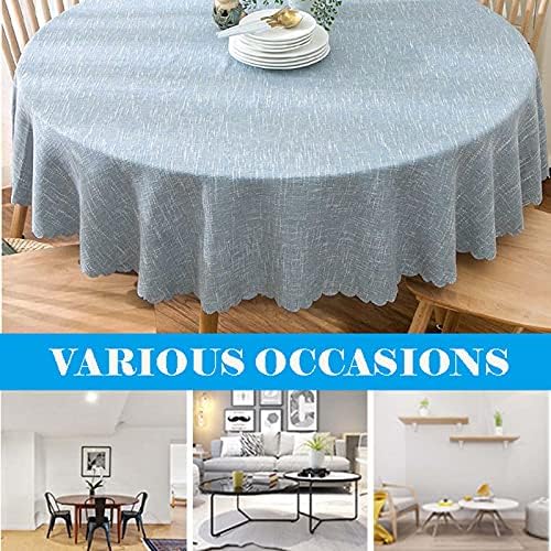 Tablecloth Round Table Clothes 140cm, Cotton Linen Tablecloth, Wrinkle