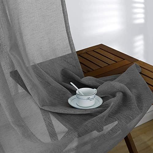 Dark Gray Curtains 108 Inches Long for Living Room Set of 2 Rod Pocket