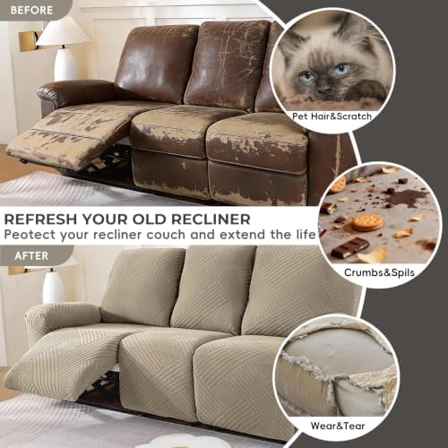Stretch Recliner Chair Cover, Washable Stay in Place Recliner