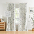 Kayne Studio Blue Grey Botanical Floral Pinch Pleated Blackout