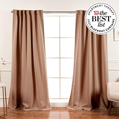 Home Fashion Room Darkening Curtains - 2 Panels - 52x96 - Taupe