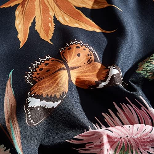 Floral Duvet Cover Set California King, 3 Pcs Soft Microfiber Black