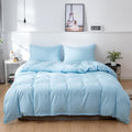 Textured Solid Duvet Cover Set,Microfiber Bedding, Soft Comforter
