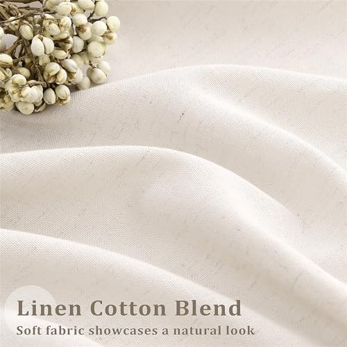 Linen Sheer Pleated Curtains 108 Inches Long 100 Inch Width Cream