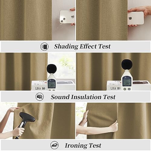 KEQIAOSUOCAI Burlap Linen Blackout Curtains for Ceiling Living Room