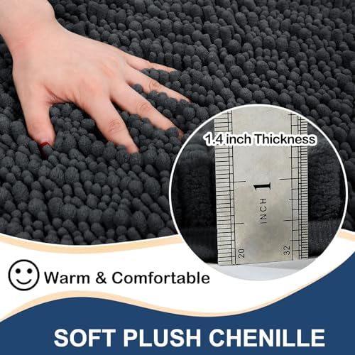 Arotive Luxury Chenille Bathroom Rugs Set, Ultra Soft Bath Rugs Size