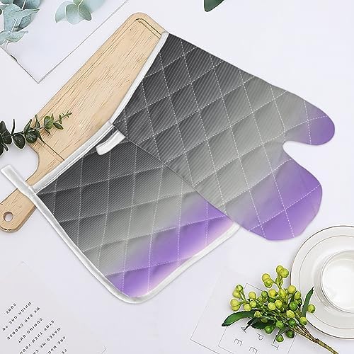 Quilted Cotton Terry Cloth Oven Mitt, Pot Holder Purple Grey Gradient