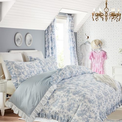Brandream French Country Toile Duvet Cover Set Queen Size for Girl