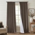 Dark Academia Tweed Blackout Curtains 96 Inch Long 2 Panel Set, Moody