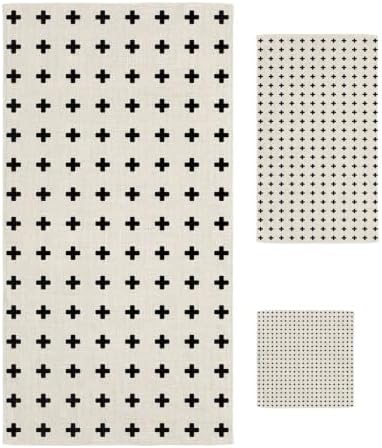 Bath Towels Set of 3 Beige Small Crosses Icons Bath Towel Hand Towel