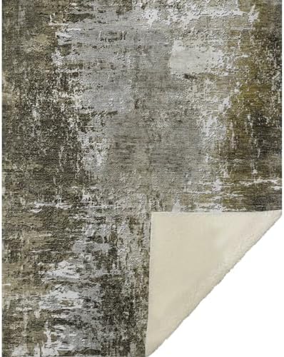 Addison Rugs ASB718 Taupe 50" x 70" Oversized Sherpa Throw Blanket
