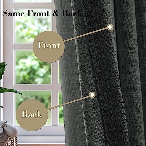 cololeaf Linen Curtains 84 inches Long Pinch Pleated Curtains Neutral