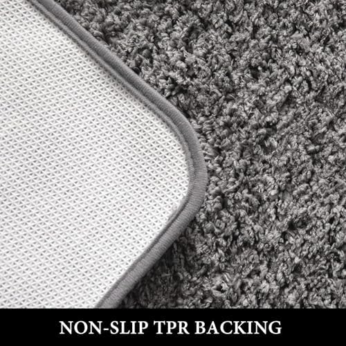 MIULEE Grey Bathroom Runner Rugs Soft Microfiber Bath Mat 24x60 Inch