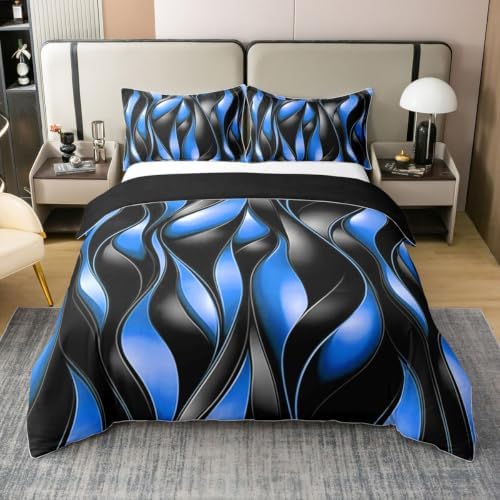 Castle Fairy Abstract Lines 100% Cotton Duvet Cover Set Luxury Modern