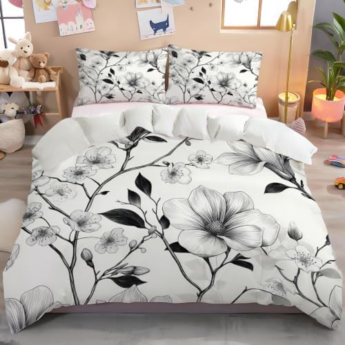 Modern Minimalism Reversible Duvet Cover - Flower and Plant Line