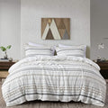 Chezmoi Collection 3-Piece Clip Jacquard Cotton Duvet Cover Set King