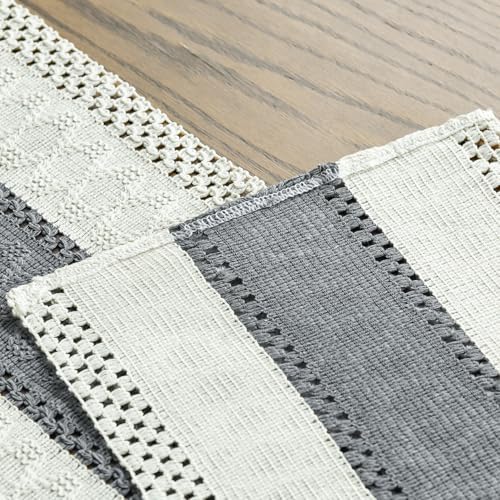 Artoid Mode Dark Grey Farmhouse Rustic Table Runner 12x90 Inch
