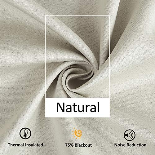 Treatmentex Pom Pom Curtains for Living Room 63 inch Natural Thermal