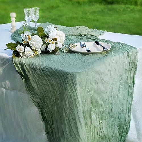 12 Pcs Beige Cheesecloth Table Runner 13ft Boho Gauze Cheesecloth