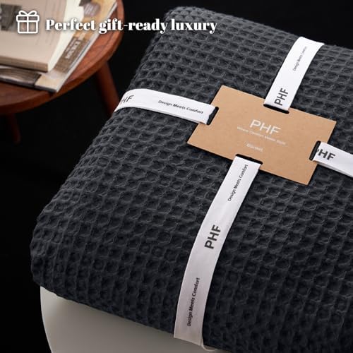 PHF Ultra Soft Waffle Weave Blanket for Bed, King Size, 104"* 90"