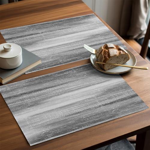Gray Gradient Placemats Set of 8, Minimalist Industrial Modern Summer