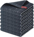 Homaxy 100% Cotton Terry Kitchen Dish Cloths, 7 Pack, Dark Grey