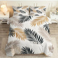 King Duvet Cover Set Soft Microfiber Bohemia Palm Leaves