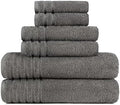 BW Luxe Home Bath Towel Set, 6-Piece, 100% Turkish Cotton, 600 GSM