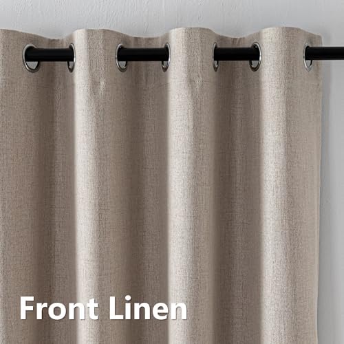 Blackout Curtain Drapes for Bedroom Grommet(W52 x L108,Beige)