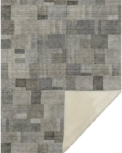 Addison Rugs ASB639 Taupe 50" x 70" Oversized Sherpa Throw Blanket
