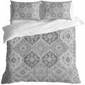 DecorLovee Grey Boho Duvet Cover Set 3 Pieces with Zipper Closure