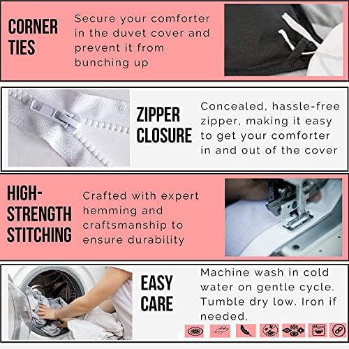3-Piece Zipper Closure Duvet Cover Set (1 Duvet Cover & 2 Pillowcase)