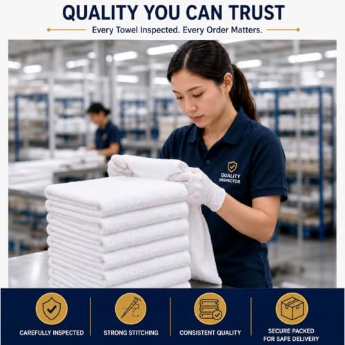 EcoLaire Washcloths Set of 60 (12x12 inches) White Premium Cotton