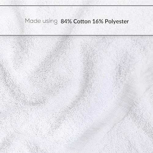 GOLD TEXTILES 60 PCS White Bath Towels Bulk (24x50 Inches) - Light