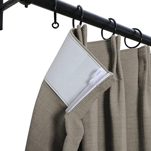 TWOPAGES Dark Gray Linen Textured Pinch Pleated Curtain 108 Inches