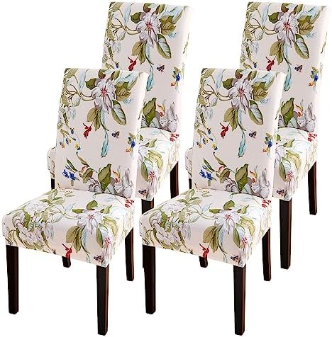 Dining Room Chair Covers Set of 4, Stretch Soft Spandex Removable