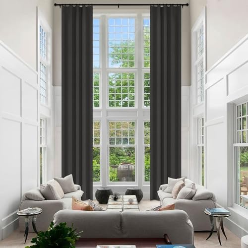 Fcosie Tall Chenille 100% Blackout Curtains 120 In Length / 9 10 12 14