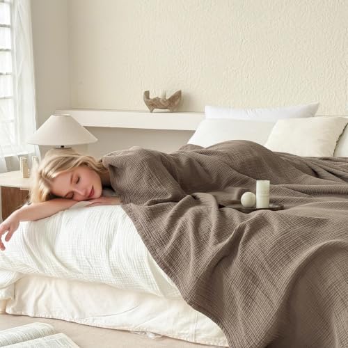 Simple&Opulence 100% Cotton Muslin Blanket King Size, Lightweight