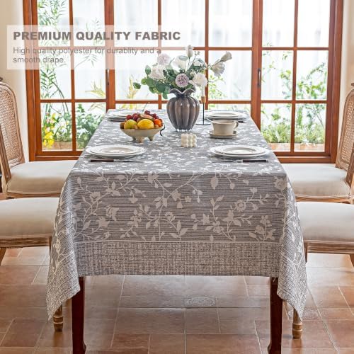Midsummer Breeze French Country Gray Floral Tablecloth Rectangle