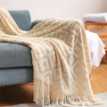 Knit Throw Blanket Lightweight Soft Decorative Throw Blanket with