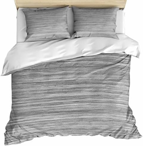 Vintage Gray Bedding 3 Piece Duvet Cover Set Queen Size, Country