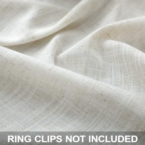 KOUFALL 108 Inch Curtains,Light Filtering Linen Semi Sheer Curtains