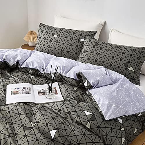 King-Size Duvet Cover Set — Luxurious Art Deco Floral Print, Soft