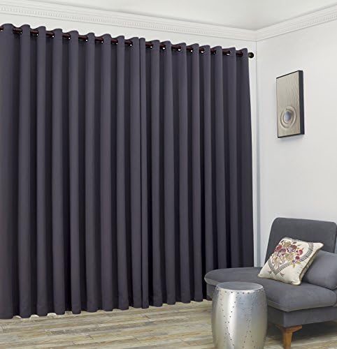 LinenZone 108x120 Extra Wide Charcoal Curtain Panels.