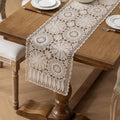 kilofly Handmade Crochet Cotton Rectangular Table Runner