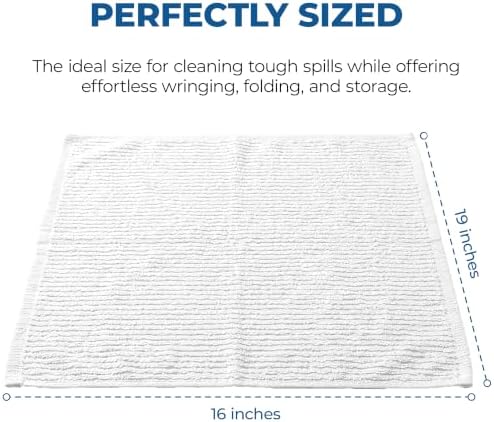 Avalon Towels Ribbed Bar Mop Towels, White Bar Towels, 16x19, Pack of