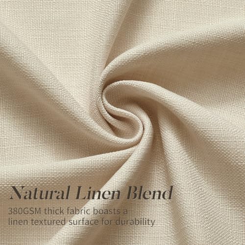 Pinch Pleated Linen Curtains for Living Room Extra Long 120 Inches