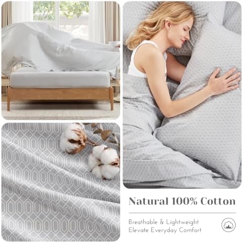 Comfort Spaces 100% Cotton Percale Sheets Full Size 4 Piece, Diamond