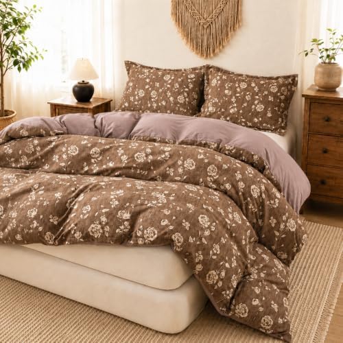OAITE Duvet Cover Set Prewashed Cotton-Like Polyester Queen